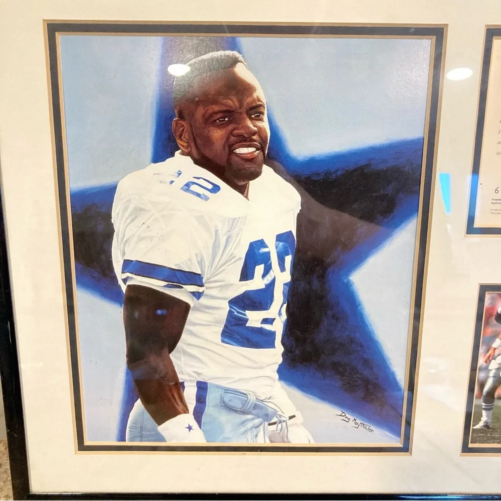 1996 Emmitt Smith Dallas Cowboys Framed Collectible Wall Art Football Plaque